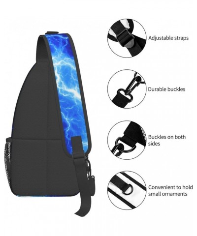 Fashion Chest Sling Bag For Women Men Adjustable Strap Crossbody Shoulder Backpack Hiking Travel Gym Unisex Daypack Blue Powe...