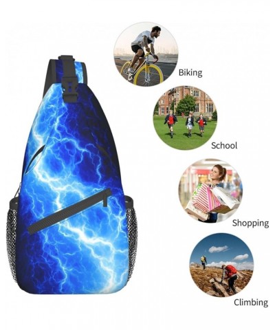 Fashion Chest Sling Bag For Women Men Adjustable Strap Crossbody Shoulder Backpack Hiking Travel Gym Unisex Daypack Blue Powe...