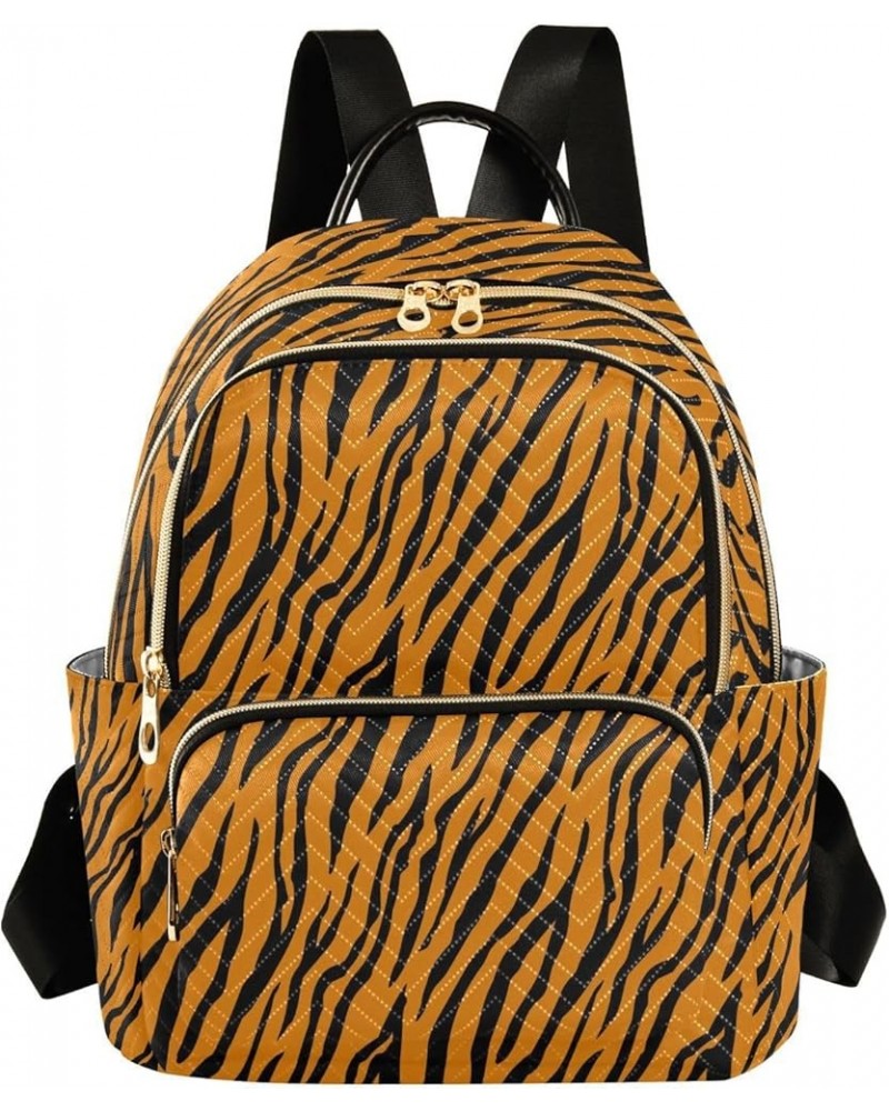 Tiger Striped Abstract Animal Women Backpack Purse Ladies Fashion Shoulder Bag Daypack Travel Bag 7.5L Medium $12.40 Backpacks