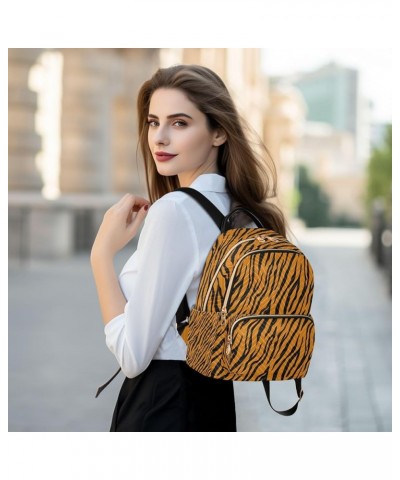 Tiger Striped Abstract Animal Women Backpack Purse Ladies Fashion Shoulder Bag Daypack Travel Bag 7.5L Medium $12.40 Backpacks