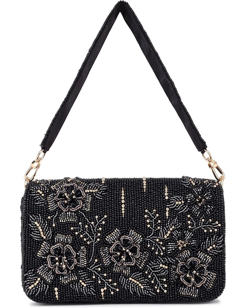 3D-BEADED CLUTCH LUXURY HANDBAGS BEADED BAGS TOP HANDLE BAGS WOMEN HANDBAGS CLUTCHES FANCY BAGS Black $38.95 Satchels