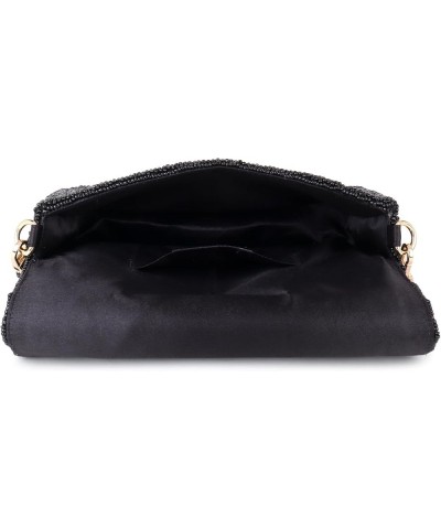 3D-BEADED CLUTCH LUXURY HANDBAGS BEADED BAGS TOP HANDLE BAGS WOMEN HANDBAGS CLUTCHES FANCY BAGS Black $38.95 Satchels