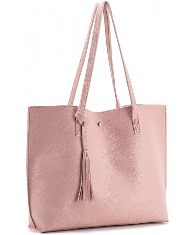 Womens Purses and Handbags Faux Leather PU Tote Bag Sets for Women Crossbody Bags Satchel Purse 2Pcs P-pink $8.63 Satchels