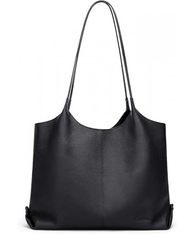 Hobo Bag for Women Shoulder Tote Bag Ladies Top Handle Handbag Soft Genuine Leather Top-handle Purse Black $32.55 Totes