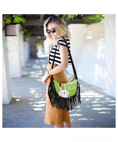 Women Fringe Tassel Cross Body Bag Geometrical Stripe Vintage Purple Leisure Shoulder Bag Color438 $12.42 Crossbody Bags