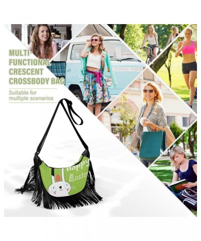 Women Fringe Tassel Cross Body Bag Geometrical Stripe Vintage Purple Leisure Shoulder Bag Color438 $12.42 Crossbody Bags