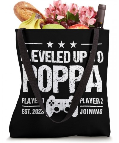 I Leveled Up To Poppa Est 2023 - Funny New Dad Gamer Vintage Tote Bag $11.50 Totes