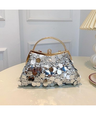 Women Sequin Clutch Purse Glitter Tote Handbag Shoulder Bag Chain Hobo Bag Crossbody Bag for Party Prom, Silver 02-silver $22...