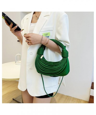 Women's Hand-Woven Bread Crossbody Bag,Fashion Knotted Messenger Creative Noodles Handbag Prom Party Shoulder Bag Light-green...