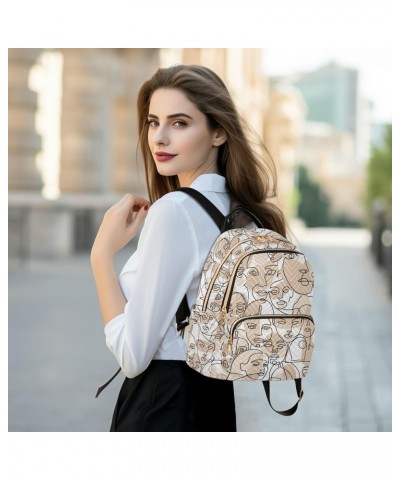 Travel Backpack Purse for Women Fashion Anti-theft Work Casual Modern Abstract Female Faces Daypack Shoulder Bag Medium Size ...