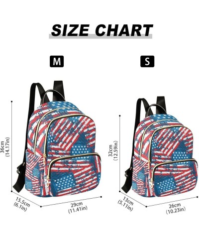 4th of July Women Backpack Grunge Watercolor American Flag Anti-Theft Travel Backpack Lightweight Handbag Roomy Weekend Bag E...