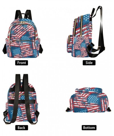 4th of July Women Backpack Grunge Watercolor American Flag Anti-Theft Travel Backpack Lightweight Handbag Roomy Weekend Bag E...