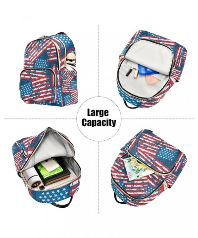 4th of July Women Backpack Grunge Watercolor American Flag Anti-Theft Travel Backpack Lightweight Handbag Roomy Weekend Bag E...