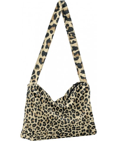 Women Boho Handbag Cute Yellow Black Leopard Print Underarm Bag Tote Bag Shoulder Bag Crossbody Bag Fluffy Cell Phone Purse L...