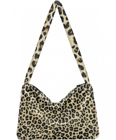 Women Boho Handbag Cute Yellow Black Leopard Print Underarm Bag Tote Bag Shoulder Bag Crossbody Bag Fluffy Cell Phone Purse L...