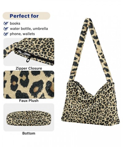 Women Boho Handbag Cute Yellow Black Leopard Print Underarm Bag Tote Bag Shoulder Bag Crossbody Bag Fluffy Cell Phone Purse L...