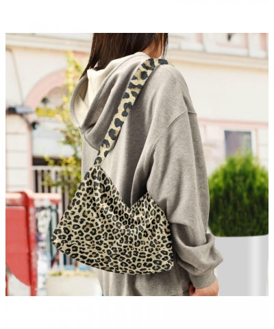 Women Boho Handbag Cute Yellow Black Leopard Print Underarm Bag Tote Bag Shoulder Bag Crossbody Bag Fluffy Cell Phone Purse L...