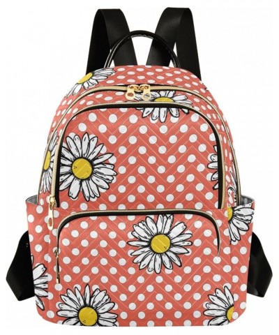 Mini Backpack Purse for Women Lightweight Girls Small Size Polka Dots Daisy School Teens College Traveling Small $13.53 Backp...