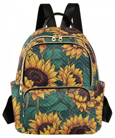 Women's Medium Fashion Backpack Vintage Seamless Sunflower Print Ladies Travel Daypack Aesthetic Shoulder Bag 10.2×5.1×12.5 I...