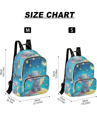 Small Backpack Purse for Women, Elephant Read Book Starry Sky Travel Bag Casual Daypack Shoulder Bag Small $19.79 Backpacks