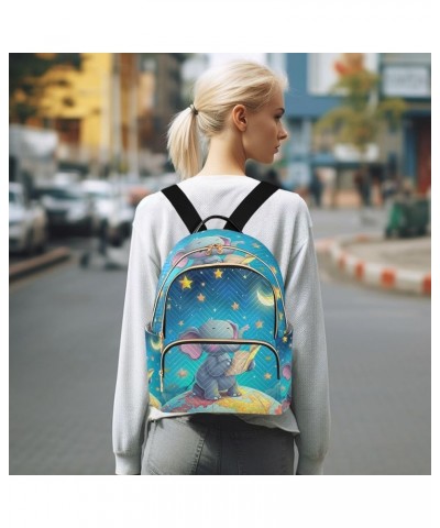 Small Backpack Purse for Women, Elephant Read Book Starry Sky Travel Bag Casual Daypack Shoulder Bag Small $19.79 Backpacks