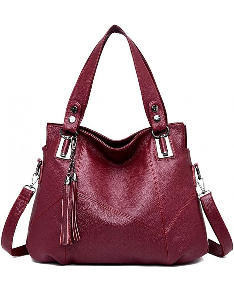 Womens Satchel Bags Top Handle Shoulder Handbags For women PU Faux Leather Tassel Ladies Crossbody Purse Blue Red $39.67 Totes