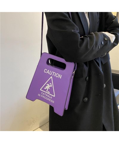 Bag Creative Printed Warning Sign Shoulder Fashion Design Multi-Color Gift Pink $20.16 Shoulder Bags