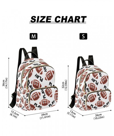 American Football Ball with Face Backpack Purse for Women Travel Handbag Shoulder Bag $17.50 Backpacks