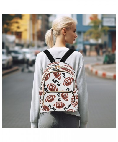 American Football Ball with Face Backpack Purse for Women Travel Handbag Shoulder Bag $17.50 Backpacks