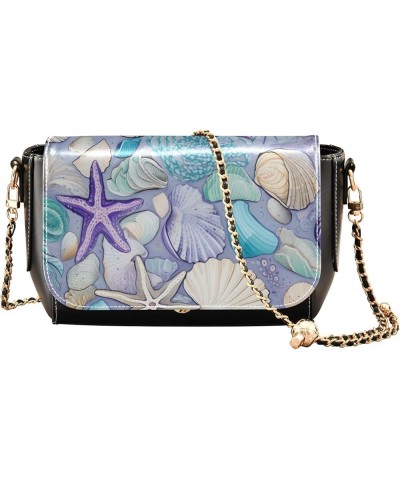 Sea Shells for your House Crossbody Bags for Women Medium, Women's Leather Crossbody Handbags, Leather Crossbody Purse Seashe...