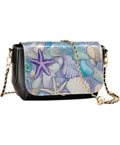 Sea Shells for your House Crossbody Bags for Women Medium, Women's Leather Crossbody Handbags, Leather Crossbody Purse Seashe...