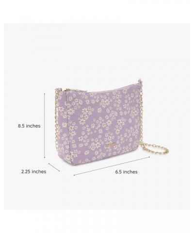 Organic Canvas Crossbody Bags for Women, Water-Resistant Mini Purse Forget Me Not Flowers $15.36 Crossbody Bags