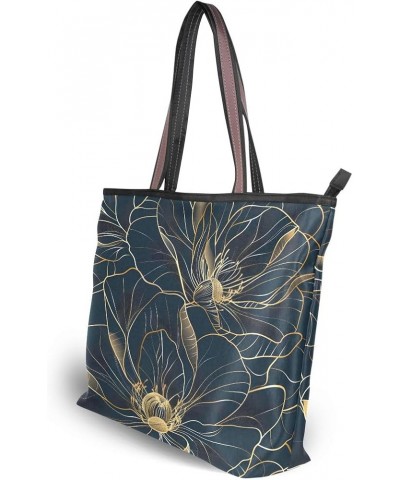 Luxury Golden Rose Flower Shoulder Bags Large Handle Ladies Handbag Multicoloured $13.50 Shoulder Bags