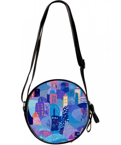 Crossbody Bags for Women,Crossbody Bag Men,Small Sling Bag,Abstract City Floral Striped,Crossbody Purse $8.94 Crossbody Bags