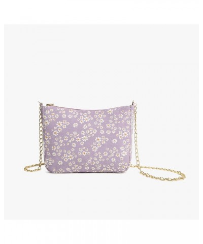 Organic Canvas Crossbody Bags for Women, Water-Resistant Mini Purse Forget Me Not Flowers $15.36 Crossbody Bags