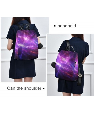 Angry Bear on Space Women Backpack Purse Anti Theft Design Travel Hiking Camping Rucksack Pack Nebula Space $18.89 Backpacks