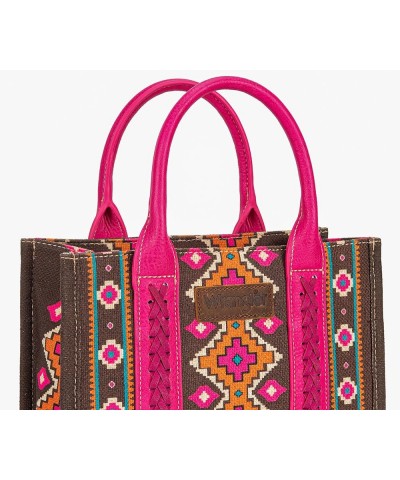 Wrangler Tote Bag for Women Aztec Top Handle Satchel Purse Boho Shoulder Handbags Angel Diamond Hot Pink 2pcs $33.14 Hobo Bags