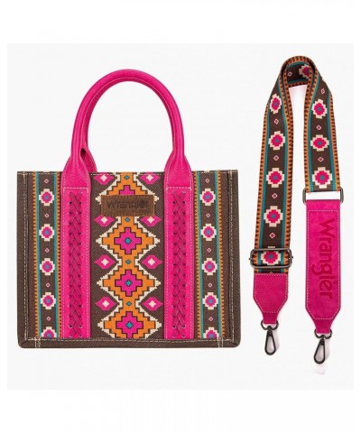 Wrangler Tote Bag for Women Aztec Top Handle Satchel Purse Boho Shoulder Handbags Angel Diamond Hot Pink 2pcs $33.14 Hobo Bags