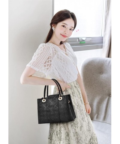 Women Shoulder Handbag, PU Leather Messenger Bag, Satchel Shoulder Bag, Casual Crossbody Purse Tote Black $18.26 Totes