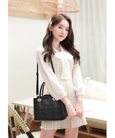 Women Shoulder Handbag, PU Leather Messenger Bag, Satchel Shoulder Bag, Casual Crossbody Purse Tote Black $18.26 Totes