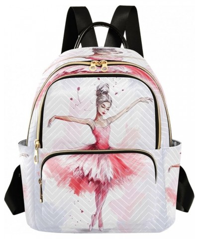 Beautiful Ballerina Quilted Backpack for Women Shoulder Bag Purse Travel Bags for Nurse Daily Work S Small $12.40 Backpacks