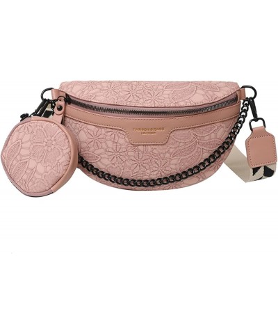 Printed Crossbody Bag for Women, Leather Chest Pocket with Small Coin Purse Versatile Shoulder Bag (white) Pink $22.96 Totes