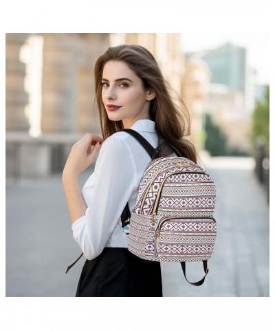 Geometric Ethnic Boho Tribal Bohemian Mini Backpack Purse for Women Travel Bag Fashion Daypack Back Pack Shoulder Bag Multico...