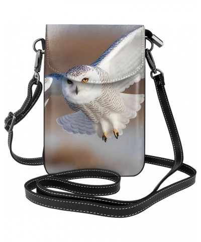 women Small Cell Phone Purse Snowy Owl Spreads Its Wings pattern : Multifunction,Soft, durable,Convenient for daily use and t...