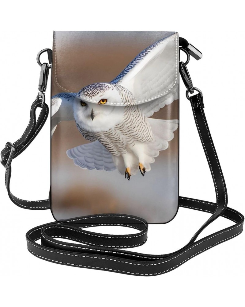 women Small Cell Phone Purse Snowy Owl Spreads Its Wings pattern : Multifunction,Soft, durable,Convenient for daily use and t...