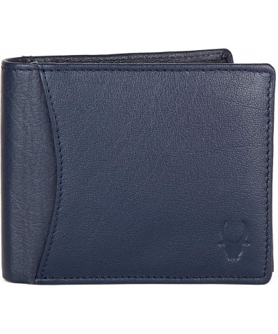 Leather Wallet for Men Classic Tri Fold (Brown Crackle) Navy Blue $10.00 Wallets