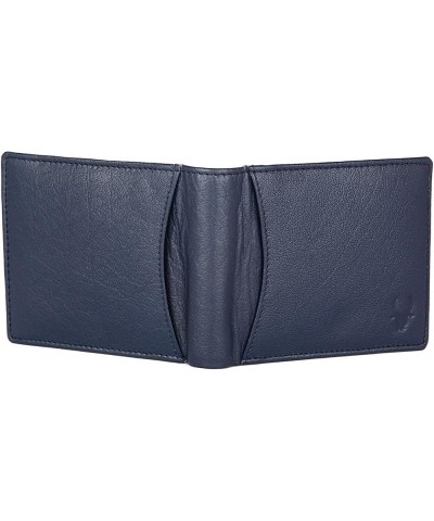 Leather Wallet for Men Classic Tri Fold (Brown Crackle) Navy Blue $10.00 Wallets