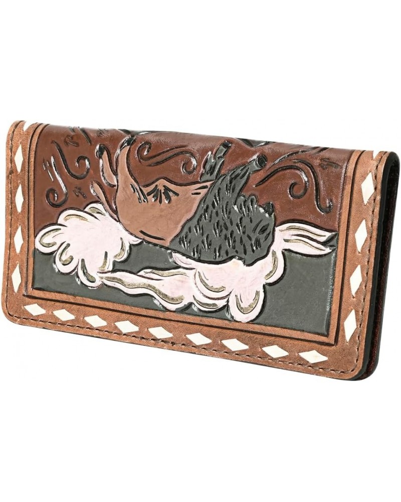 WALLET Hand Tooled Genuine Leather women bag western handbag purse $22.05 Wallets