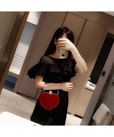 Mily Heart Shape Clutch Bag Messenger Shoulder Handbag Tote Evening Bag Purse S-red $10.88 Totes