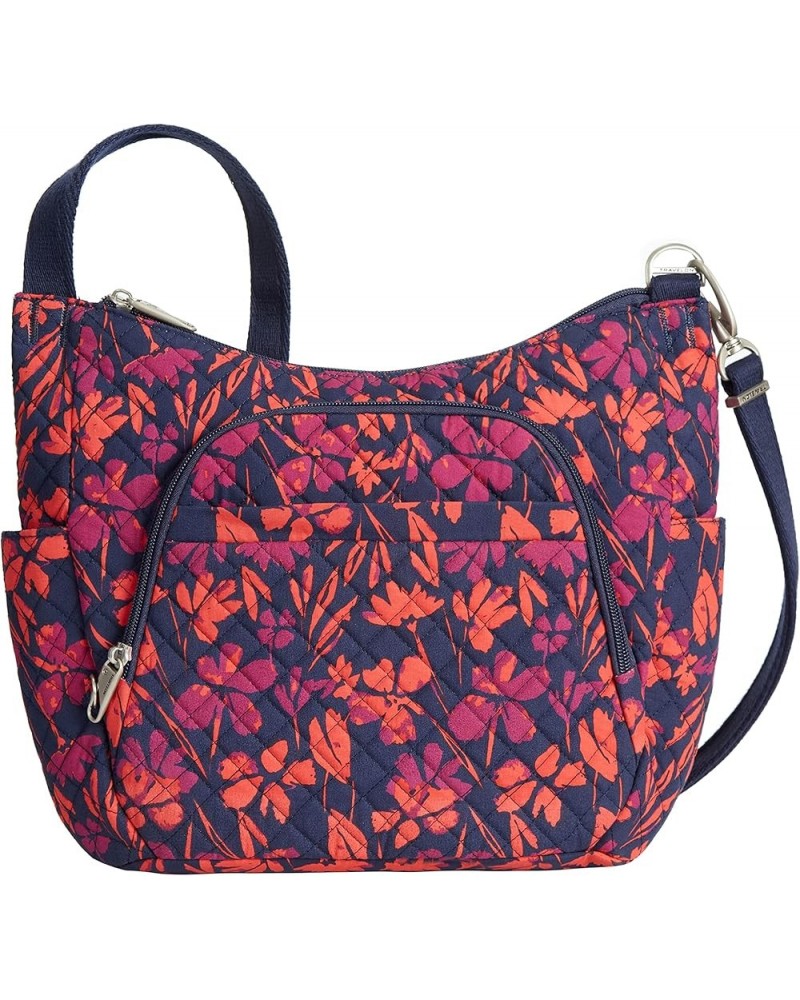 Anti-theft Classic Crossbody Bucket Bag, Nutmeg Painted Floral $27.36 Crossbody Bags